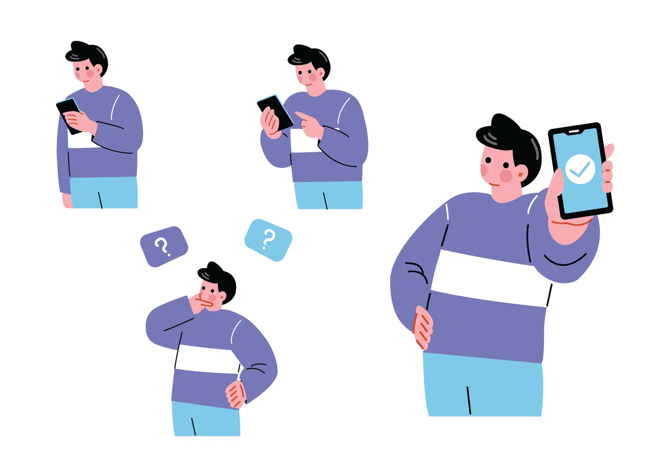 スマートフォンで迷わず予約を完了するイラスト